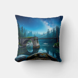 Bridge und City Wildlife Sunset Sky überbrücken Kissen