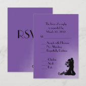Bridge und Groom Royal Lila UAWG mit Menü RSVP Karte (Vorne/Hinten)