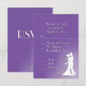 Bridge und Groom Royal Lila UAWG mit Menü RSVP Karte (Vorne/Hinten)