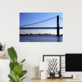 Bridge und NY Skyline Print Poster (Heimbüro)