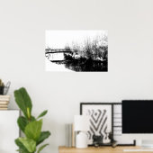 Bridge und Stream Winter Scene Wapcn Poster (Heimbüro)