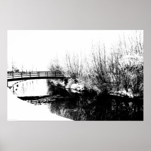 Bridge und Stream Winter Scene Wapcn Poster