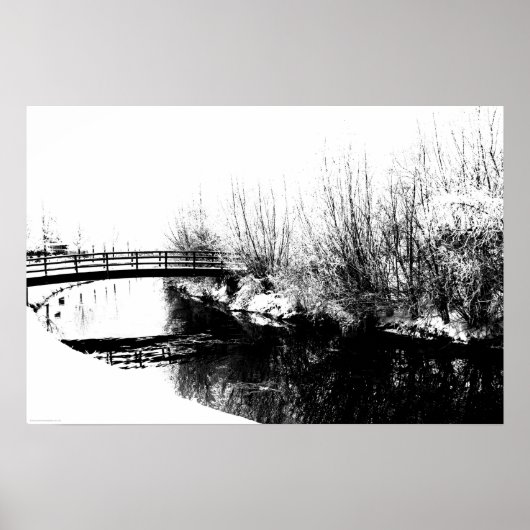 Bridge und Stream Winter Scene Wapcn Poster (Vorne)