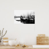 Bridge und Stream Winter Scene Wapcn Poster (Küche)