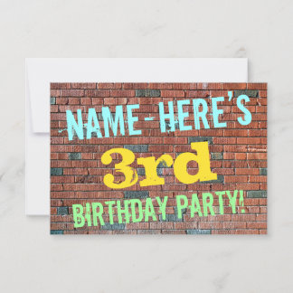 Bridge Wall Graffiti Inspiriert 3. Geburtstag + Na Einladung