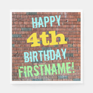Bridge Wall Graffiti Inspiriert am 4. Geburtstag + Serviette