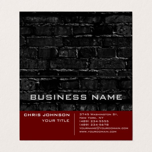 Bridge Wall Red Black Moderne Visitenkarten (Außenseite Aufgefaltet)