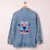 Bridge Wedding Butterfly Pink Floral Personalisier Jeansjacke (Hangar)