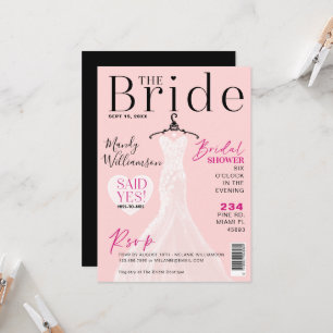 Bridge Wedding Dress Brautparty Magazine Cover I Einladung