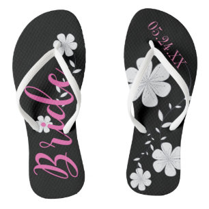 Bridge White Floral Custom Badesandalen