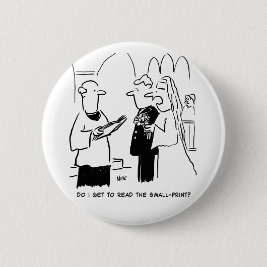 Bridge Will Karo Small Print Cartoon Button (Vorderseite)