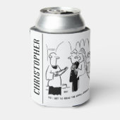 Bridge Will Karo Small Print Cartoon Dosenkühler (Kanne Rückseite)