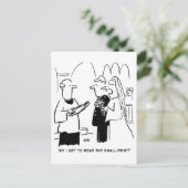 Bridge Will Karo Small Print Cartoon Postkarte (Stehend Vorderseite)