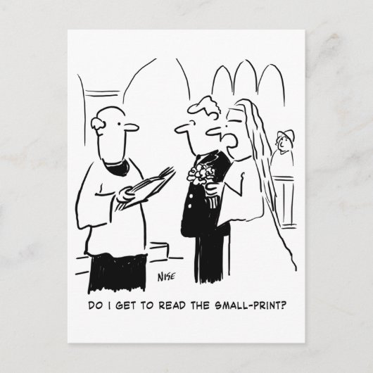 Bridge Will Karo Small Print Cartoon Postkarte (Vorderseite)