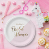 Bridge zu Name Pink Gold Brautparty Script Pappteller (Party)