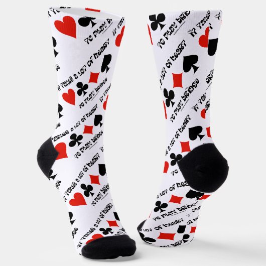 Bridge zu spielen braucht viel Herz Socken (Gewinkelt)