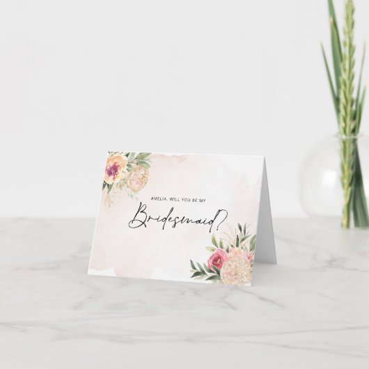 Bridgejard Card für Peony and Gold Foil Blooms Karte (Vorderseite)