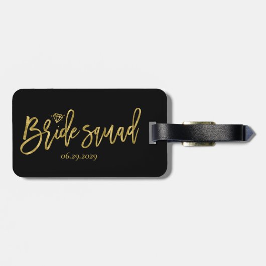 Bridgeplatz mit Diamantschwarz Gepäckanhänger (Rückseite horizontal)