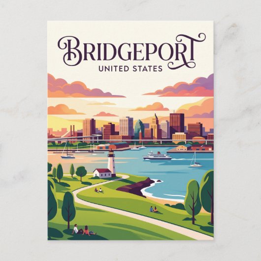 Bridgeport Connecticut Postkarte (Vorderseite)