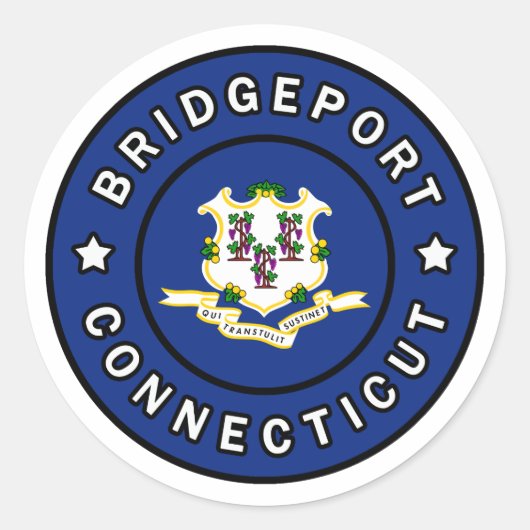 Bridgeport Connecticut Runder Aufkleber (Vorderseite)