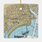 Bridgeport CT Chart Keramikornament (Rückseite)