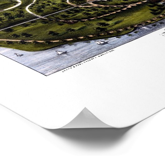 Bridgeport, CT Panoramic Map - 1875 Poster (Ecke)