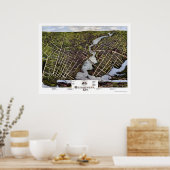 Bridgeport, CT Panoramic Map - 1875 Poster (Küche)