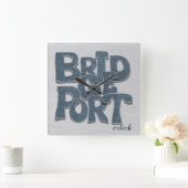 Bridgeport Denim Letter Quadratische Wanduhr (Zuhause)