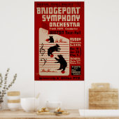 Bridgeport Symphony Orchestra Vintag Music Poster (Küche)