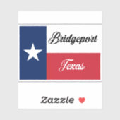 Bridgeport TX Flag Aufkleber (Blatt)