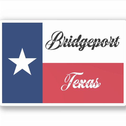 Bridgeport TX Flag Aufkleber (Vorderseite)