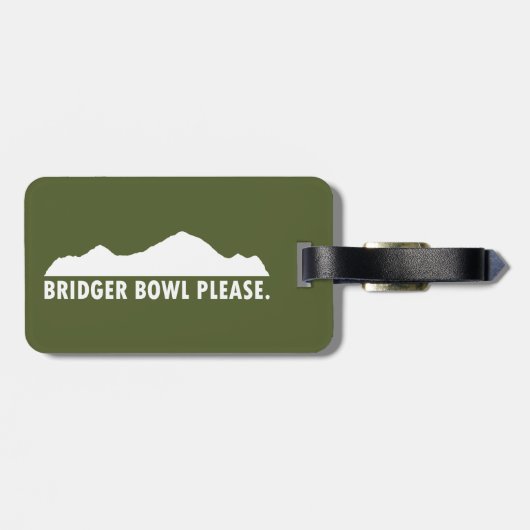 Bridger Bowl Bitte Gepäckanhänger (Rückseite horizontal)