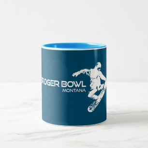 Bridger Bowl Montan Snowboarder Zweifarbige Tasse