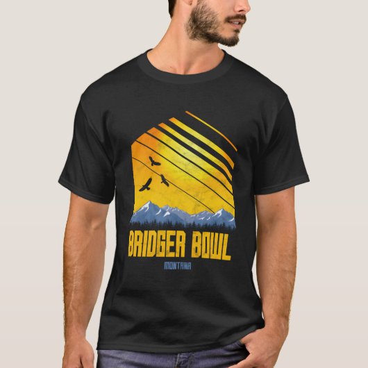 Bridger Bowl Montana Berge Wandern T-Shirt (Vorderseite)