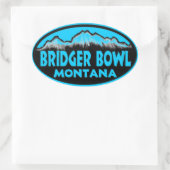 Bridger Bowl Montana Oval Aufkleber (Tasche)