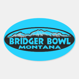 Bridger Bowl Montana Oval Aufkleber