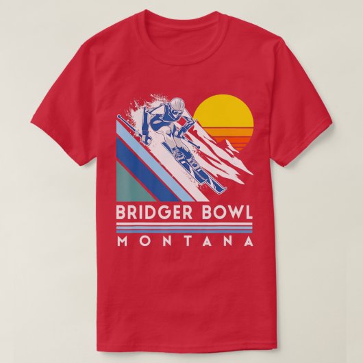 Bridger Bowl Montana Retro Ski T-Shirt (Design vorne)