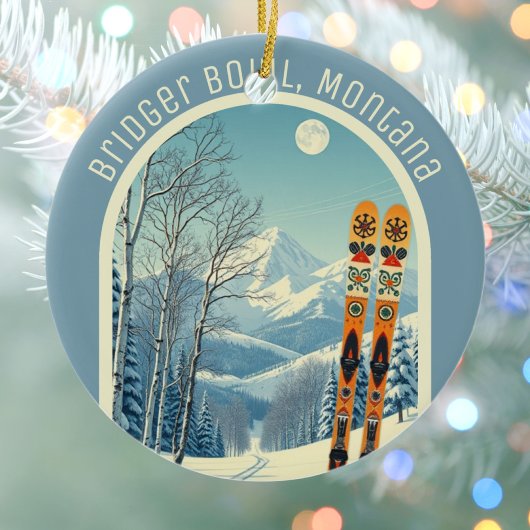 Bridger Bowl Montana ski area souvenir Keramik Ornament
