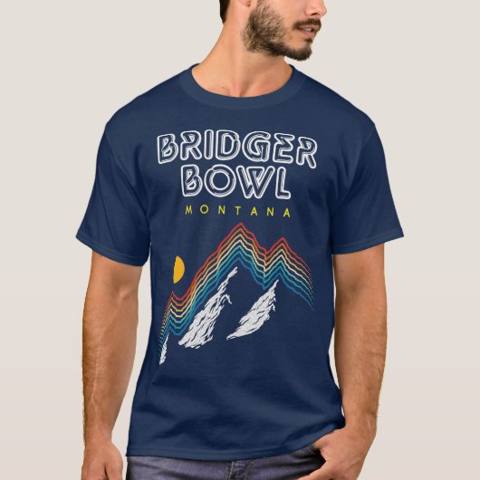 Bridger Bowl Montana   Ski Resort 1980s Retro T-Shirt (Vorderseite)
