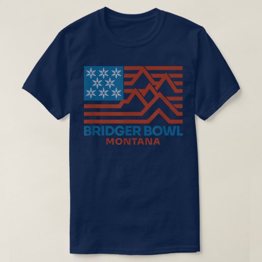 Bridger Bowl Montana Ski Snowboard Snow Mountain T-Shirt (Design vorne)