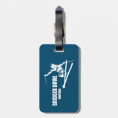 Bridger Bowl Montana Skier Gepäckanhänger (Rückseite vertikal)