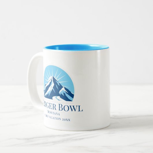 Bridger Bowl Montana Skigebiet Kaffee Zweifarbige Tasse (Vorderseite Links)