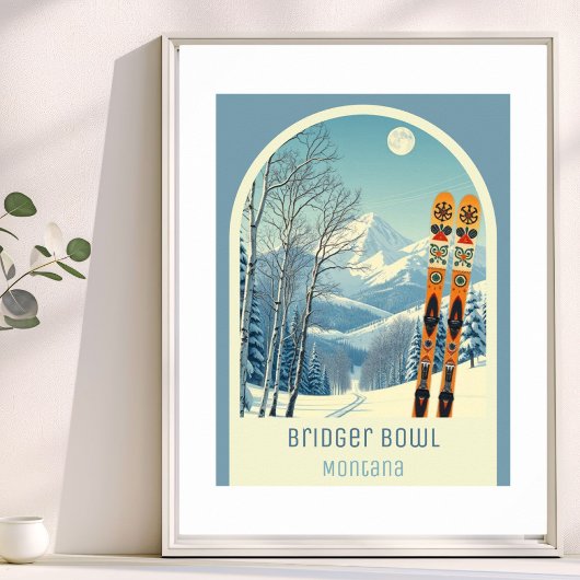 Bridger Bowl Montana Skigebiet Poster