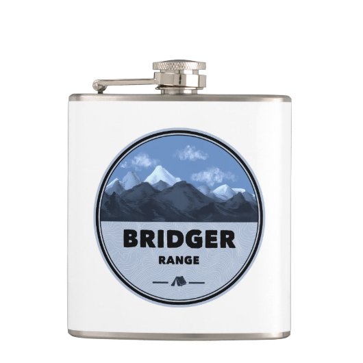Bridger Range Montana Camping Flachmann (Vorderseite)