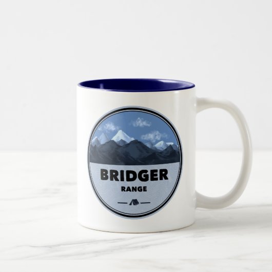Bridger Range Montana Camping Zweifarbige Tasse (Rechts)