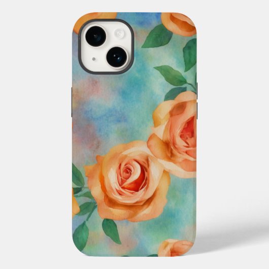 Bridgerton Boho inspirierte Aquarellorange Case-Mate iPhone Hülle (Rückseite)