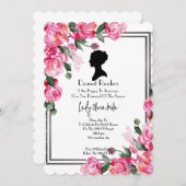 Bridgerton Brautdusche Einladung Blumen (Vorne/Hinten)