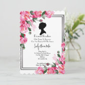 Bridgerton Brautdusche Einladung Blumen (Stehend Vorderseite)