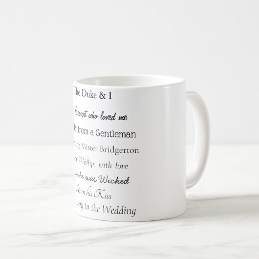 Bridgerton Buchtitel Kaffeetasse (VorderseiteRechts)