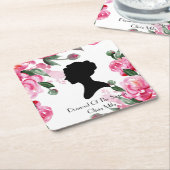 BRIDGERTON FLORAL BRAUTPARTY RECHTECKIGER PAPPUNTERSETZER (angewinkelt)